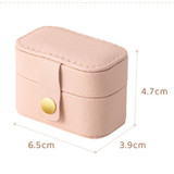 Mini Ring Box Portable Jewelry Box PU Leather Earring Jewelry Storage Box, Color: Naked Pink