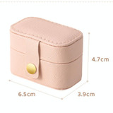 Mini Ring Box Portable Jewelry Box PU Leather Earring Jewelry Storage Box, Color: White