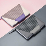 A5 PU Leather Knitting Planner Notebook Undated Weekly Plan Book(Gray)