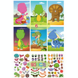 Face Changing Stickers Early Learning DIY Puzzle Stickers Toys(Dinosaur)