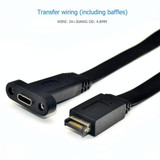 USB 3.1 Type-E To USB-C / Type-C Connector Front Panel Header 0.5m Low Profile Bracket