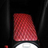 Glitter Car Center Console Cover Mat PU Leather Car Armrest Cover 32x19cm(Red)