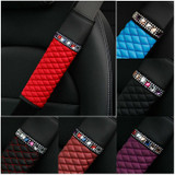 Car Leather Seat Belt Cover Shoulder Pads with Bling Diamonds 6.5x23cm(Black)