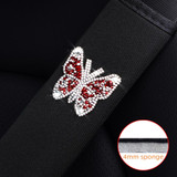 Car Seat Belt Cover Diamond Butterfly Shoulder Strap Cushion Cover 6.5x23cm(Black)