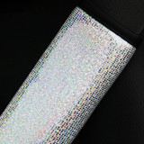Bling Car Leather Seat Belt Cover Shoulder Pads(Colorful White)