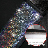 Bling Car Leather Seat Belt Cover Shoulder Pads(Colorful White)