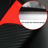 Car Seat Belt Cover Carbon Fiber Leather Auto Seat Shoulder Protection, Style: Red 