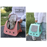 Cat Bag Large-capacity Folding Portable Universal Breathable Pet Bag(Light Green)