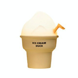 Ice Cream Duck Cartoon Night Light Bedroom USB Charging Ambient Lamp(Yellow And White)