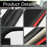 Car Seat Belt Cover Carbon Fiber Leather Auto Seat Shoulder Protection, Style: Black 
