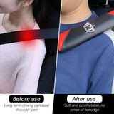 Car Seat Belt Cover Carbon Fiber Leather Auto Seat Shoulder Protection, Style: Black 