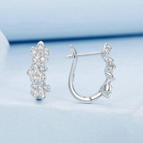 S925 Sterling Silver Flower Zircon Earrings(BSE982)