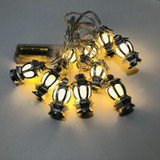 1.65m 10 Lights USB Model 3D Palace Lights Decorative String Lights Eid Al-Adha Holiday Lights(Silver -Warm White)