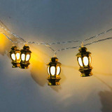 1.65m 10 Lights USB Model 3D Palace Lights Decorative String Lights Eid Al-Adha Holiday Lights(Silver -Warm White)