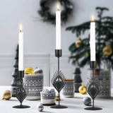 3 In 1 Black Feather Candlestick Wedding Decoration Romantic Candlelight Home Ornaments(Black)