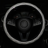 Glitter Car Steering Wheel Cover Three-dimensional Without Inner Ring Tightness Car Accessories 38cm(White)