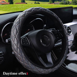 Glitter Car Steering Wheel Cover Three-dimensional Without Inner Ring Tightness Car Accessories 38cm(Black)