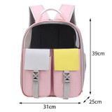 Pets Colorful Double Shoulder Bag Cats And Dogs Outing Carrying Capsule Backpacks(Model 6 Black)