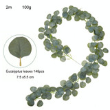 Artificial Greenery Eucalyptus Leaf Vine Simulation Rattan Home Decoration, Style: 2m Eucalyptus Gray White