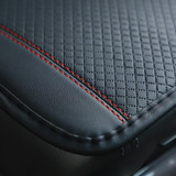 Car Center Console Cover Mat Fiber Leather Embossed Double Line Armrest Cover 32x19cm(Dark Blue)