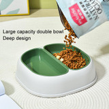 Square Dual Color Pet Double Bowl Anti-spill Cat and Dog Rice Bowl(Blue)