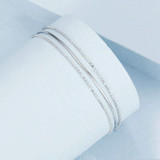 S925 Sterling Silver Platinum-plated Women Three-layer Thin Bracelet(BSB164)