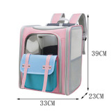 Square Foldable Cats Backpack Pets Outdoor Portable Double Shoulder Bag(Model 8 Gray)