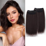 2pcs /Pack Invisible Pad Hair Roots Both Sides Puffy Wig Piece Faux Hair Extension Pad Hair Piece, Color: 30cm Dark Brown