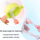 Multifunctional Straw Lid Cleaning Brush Nylon Stainless Steel Crevice Scrubber Comb(Pink)