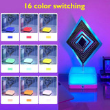 16 Colors 3D Rotating Bedside Lamp Night Light LED Rechargeable Ambient Light Decorative Ornament, Style: Diamond