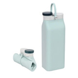 600ml Outdoor Sports Portable Silicone Folding Water Cup Minimalist Travel Large Capacity Milk Bottle(Light Blue)