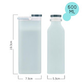 600ml Outdoor Sports Portable Silicone Folding Water Cup Minimalist Travel Large Capacity Milk Bottle(Light Blue)