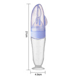 Baby Silicone Bottle Squeezeable Feeding Spoon Childrens Supplementary Bottle Feeder(Purple)