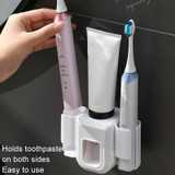 Electric Toothbrush Holder Automatic Toothpaste Squeezer Bathroom Wall Mounted Toothpaste Holder(White)