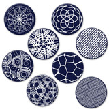 9.8x0.3cm Round Soft Silicone Coaster Non-Slip Heat Insulation Mat, Style: Lines