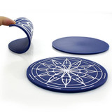 9.8x0.3cm Round Soft Silicone Coaster Non-Slip Heat Insulation Mat, Style: Lines