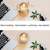 9.8x0.3cm Round Soft Silicone Coaster Non-Slip Heat Insulation Mat, Style: Lines