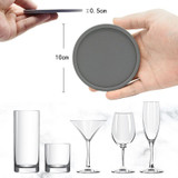 10cm Simple Round Thickened Silicone Coaster Anti-Slip Heat Insulation Anti-Scald Tea Cup Table Mat, Color: Stripe Gray