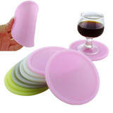 Round Luminous Silicone Coaster Thermal Insulation Cushion Anti-Scald Glowing Coffee Coasters(White)