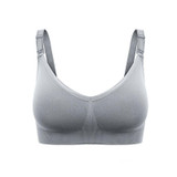 High Elasticity Non-Steel Ring Breastfeeding Bra Maternity Comfort Top Clasp Underwire Bra, Size: L(Gray)