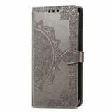 For Tecno Itel A70 Mandala Flower Embossed Leather Phone Case(Gray)
