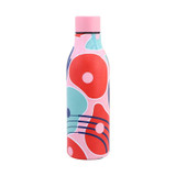 JUNSUNMAY Geometric Patterns Coating 304 Stainless Steel  550ml Water Vacuum Bottle(Pink)