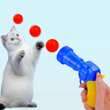 Cat Interactive Plush Toy Silent Plush Ball Launcher Pet Toy Balls, Color: Launcher + 100 Balls