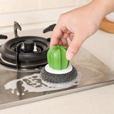 Cactus Kitchen Cleaning Supplies Wire With Handle Powerful Decontamination Pot Brush, Material:PP Ball