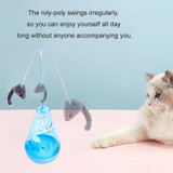Cat Toy Ball Cat Stick Self-stimulation Boredom Relief Food Leakage Tumbler(Water Drop Blue)