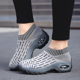 Socks Shoes Air-cushion Soles Increased Mesh Breathable Outdoor Casual Shoes, Size: 42(Light Gray)