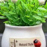 Mini Car Potted Ornaments Decoration Simulated Flower Pots, Style: Lucky Fruit White Bottle