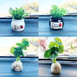 Mini Car Potted Ornaments Decoration Simulated Flower Pots, Style: Lucky Fruit Black Bottle