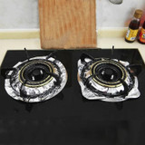10pcs /Pack Gas Stove Oil-Proof Pad Cooktop Tinfoil Circle Kitchen Aluminum Foil Cleaning Mat, Model: Round