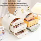 3 Drawer Desktop Storage Box Student Dormitory Cosmetic Multifunctional Shelf, Color: Silver-plated Thickened Colorful